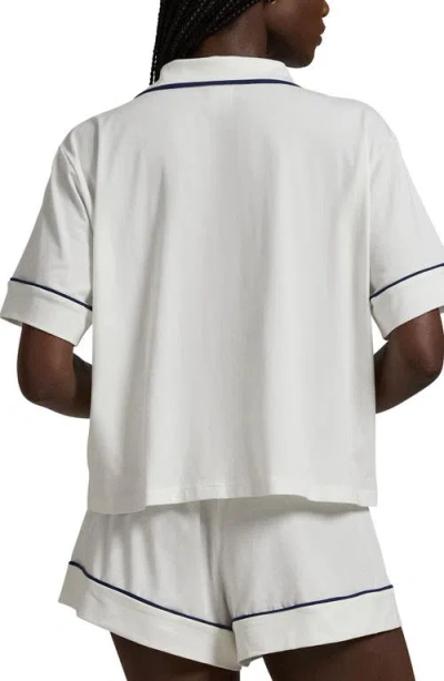 Polo Ralph Lauren Short Sleeve And Shorts Piped Pajama Set In White