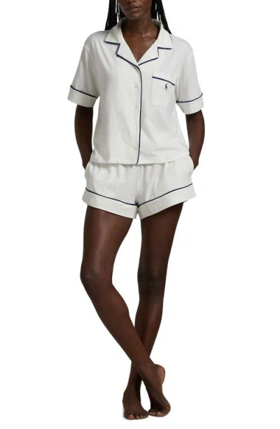 Polo Ralph Lauren Short Sleeve And Shorts Piped Pajama Set In White