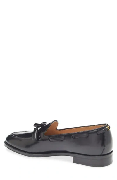 Valentino Bowshire Loafers In Black Glossy Calfskin In Black
