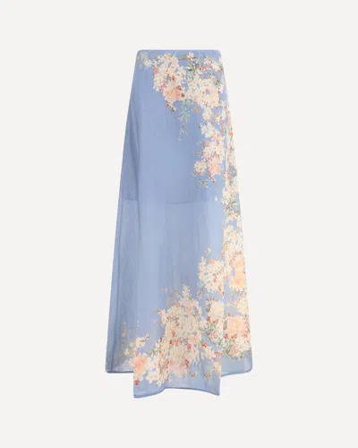 Zimmermann "cascadian" Skirt In Blue