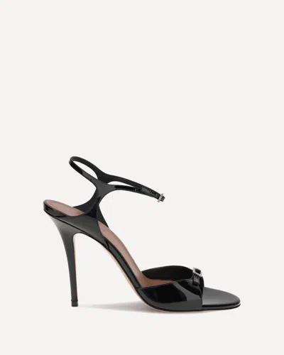 Amina Muaddi Patent-leather Adut Sandal In Black