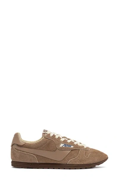 Autry Windspin Low Suede Panel Sneakers In Brown