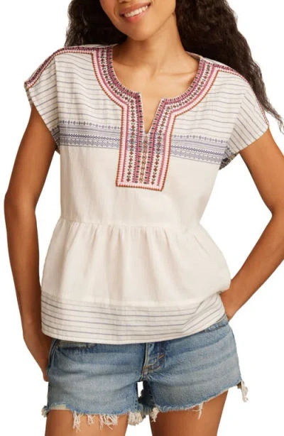 Lucky Brand Women's Shell Sleeve Peasant Blouse In Multi