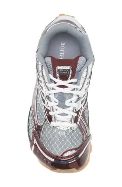 Bottega Veneta Orbit Metallic Net Runner Sneakers In Burgundy