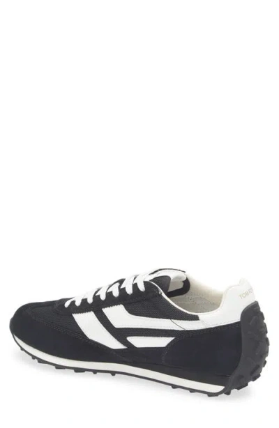 Tom Ford Suede Sneakers With Contrast Panels And Flat Sole In Black