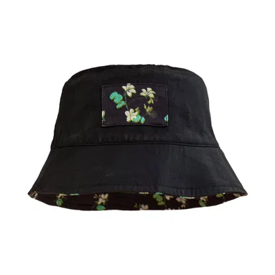 Lost Pattern Nyc Women's Beach Blossom Reversible Bucket Hat - Black