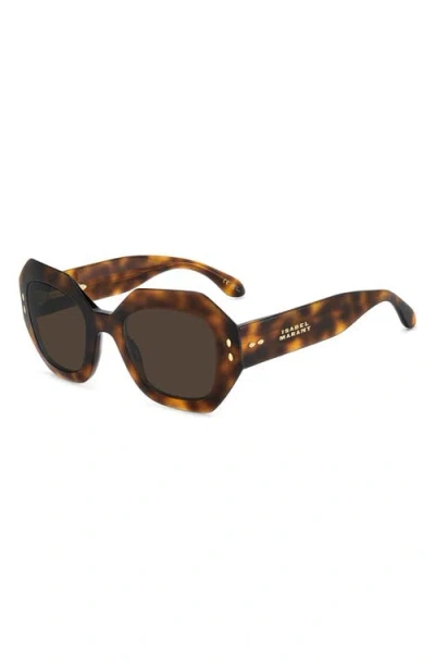 Isabel Marant 52mm Rectangular Geometric Sunglasses In Brown