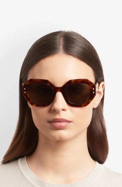 Isabel Marant 52mm Rectangular Geometric Sunglasses In Brown