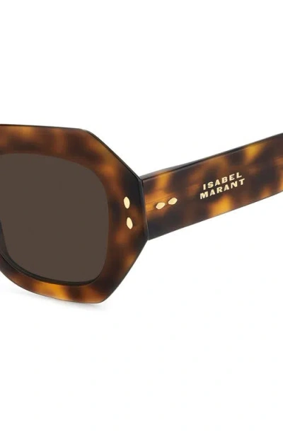 Isabel Marant 52mm Rectangular Geometric Sunglasses In Brown