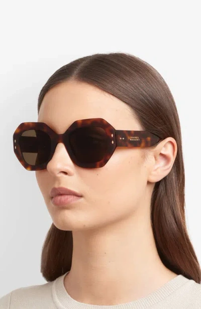 Isabel Marant 52mm Rectangular Geometric Sunglasses In Brown