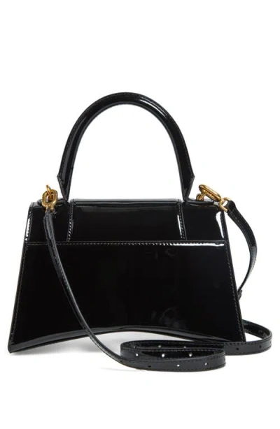 Balenciaga X Automobili Lamborghini Small Hourglass Patent Leather Top Handle Bag In Black