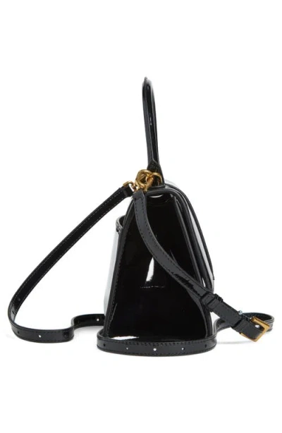 Balenciaga X Automobili Lamborghini Small Hourglass Patent Leather Top Handle Bag In Black