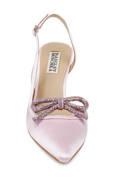 Badgley Mischka Bridal Georgie Slingback Half D'orsay Pointed Toe Pump In Pink