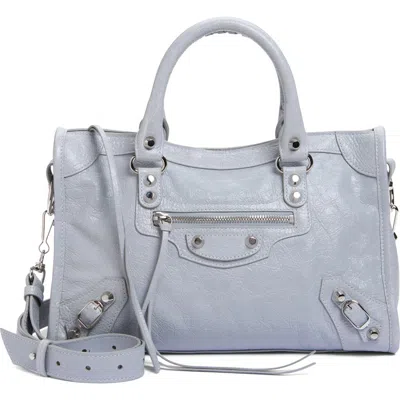 Balenciaga Small Le City Lambskin Leather Handbag In Gray