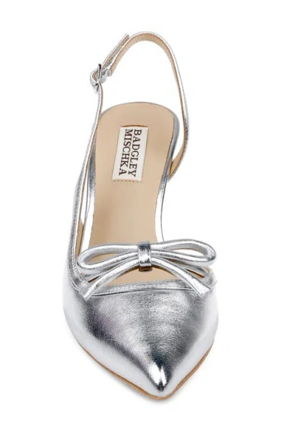 Badgley Mischka Bridal Georgie Slingback Half D'orsay Pointed Toe Pump In Silver