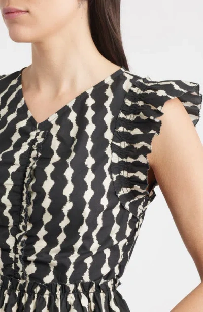 Rails Cali Flutter-sleeve Peplum Blouse In Black