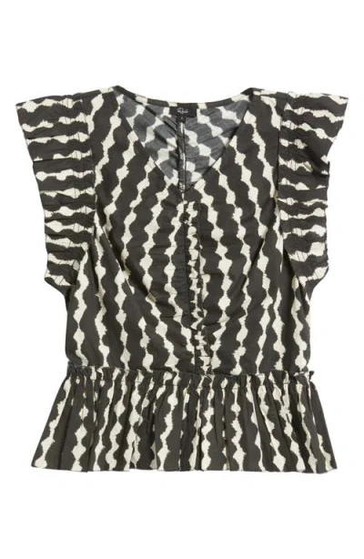 Rails Cali Flutter-sleeve Peplum Blouse In Black