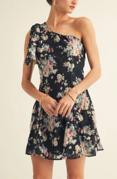 Arose Studio Sierra One-shoulder Dress In Black