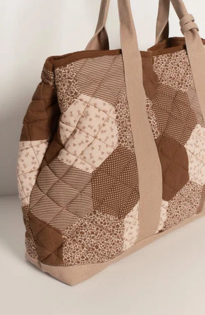 Free People Pippa Patchwork Cotton Tote In Neutral