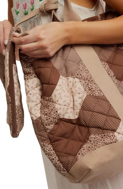 Free People Pippa Patchwork Cotton Tote In Neutral