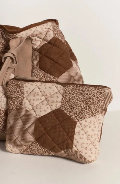 Free People Pippa Patchwork Cotton Tote In Neutral