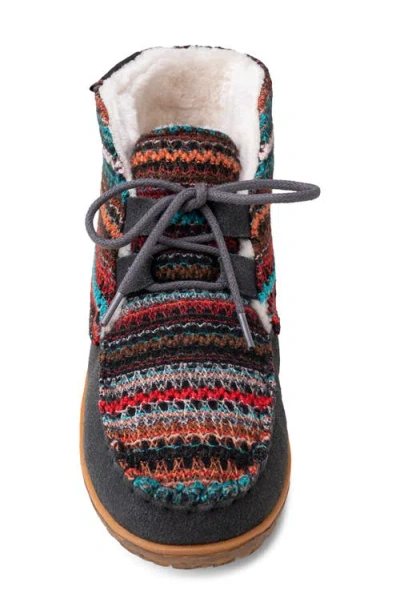 Minnetonka Torrey Faux Fur Lined Slipper Bootie In Multi