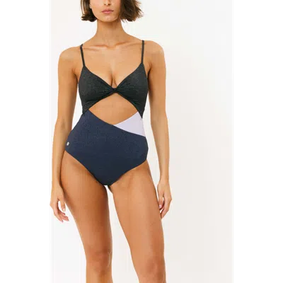 Biliblond Zodiak Lurex Onepiece Swimsuit In Blue