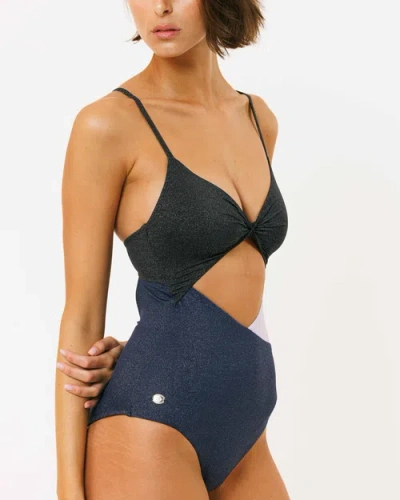 Biliblond Zodiak Lurex Onepiece Swimsuit In Blue