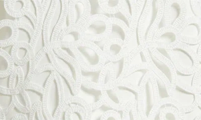 Milly Baby Curled Lace Short Sleeve Top In White