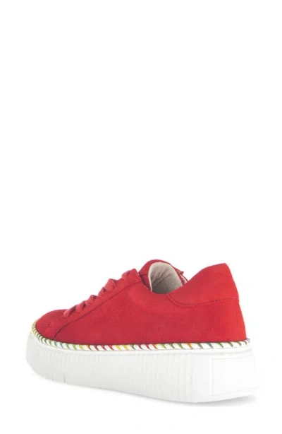Gabor Platform Sneaker In Red