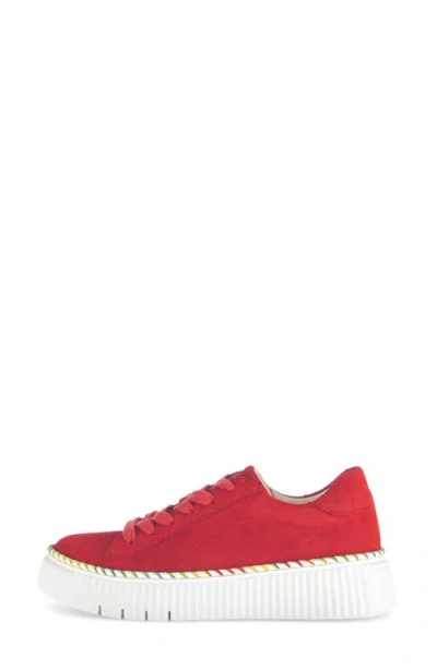 Gabor Platform Sneaker In Red