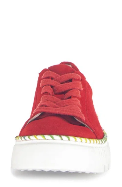 Gabor Platform Sneaker In Red