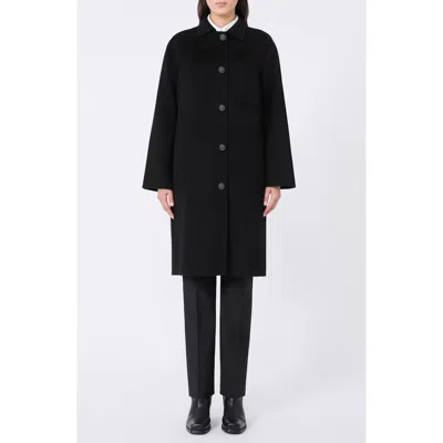 Weekend Max Mara Zenone Coat With Back Belt Detail In Black