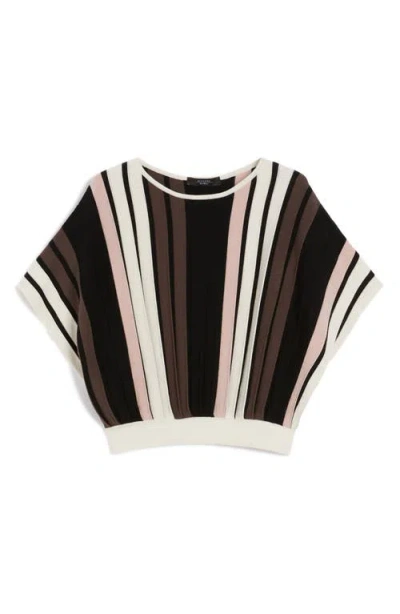 Weekend Max Mara Pegola Pleated Striped Knit Shirt In Gold
