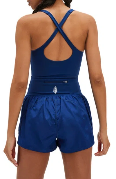 Free People Fp Movement Righteous Runsie Romper In Blue