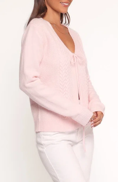 Petal And Pup Petal & Pup Cherri Tie Front Cardigan In Pink