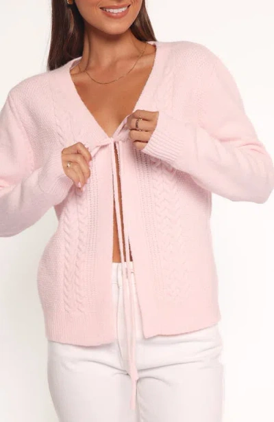 Petal And Pup Petal & Pup Cherri Tie Front Cardigan In Pink