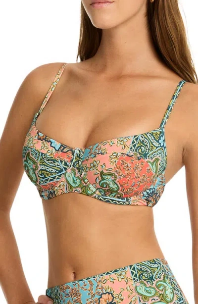 Sea Level Java Underwire Balconette Bikini Top In Multi