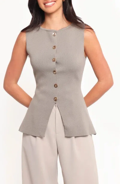 Petal And Pup Petal & Pup Machia Button-up Sweater Vest In Brown