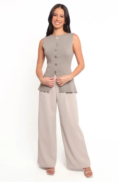 Petal And Pup Petal & Pup Machia Button-up Sweater Vest In Brown