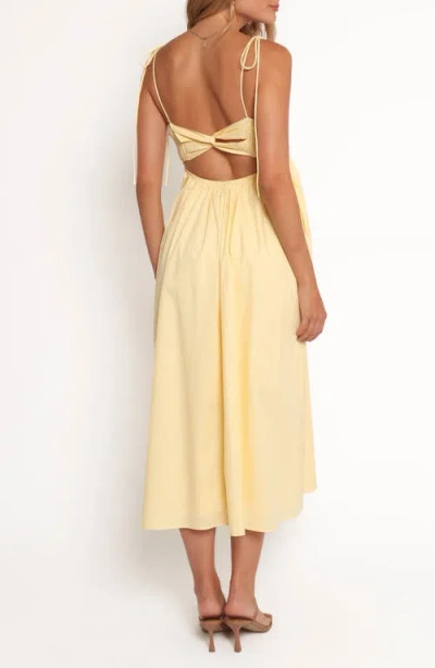 Petal And Pup Petal & Pup Simona Tie Strap Cotton Maxi Sundress In Yellow