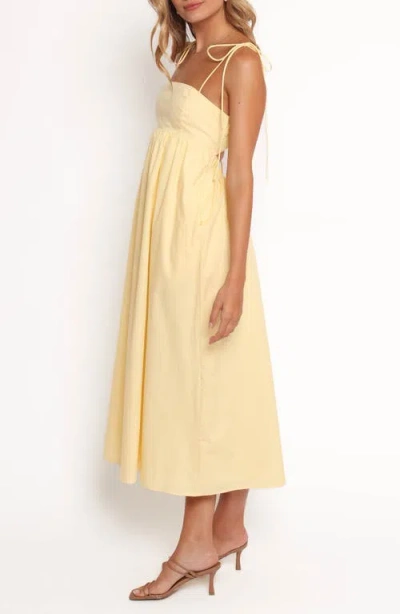 Petal And Pup Petal & Pup Simona Tie Strap Cotton Maxi Sundress In Yellow