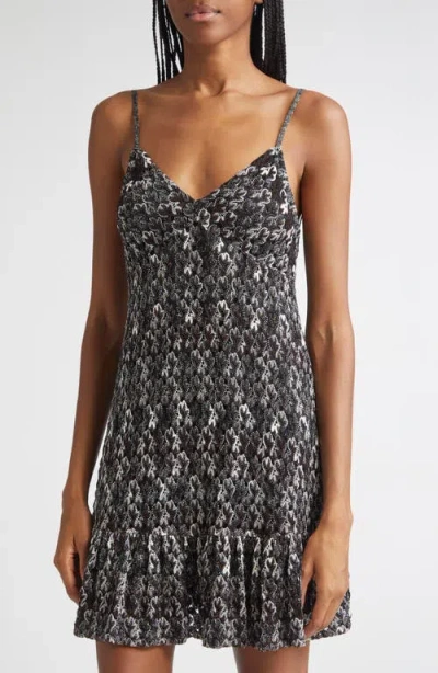 Missoni Minikleid Mit Spitzenvolants In Brown