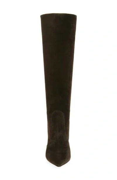Gianvito Rossi Hansen Suede Pointed-toe Knee Boots In Brown