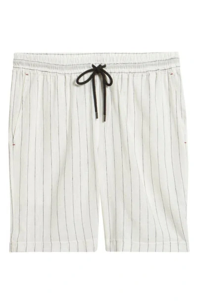 Daniel Buchler Stripe Linen Blend Drawstring Pajama Shorts In Gray