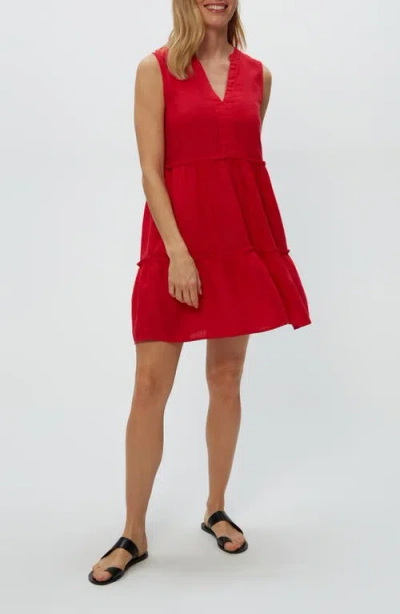 Michael Stars Sandra Sleeveless Tiered Dress In Red