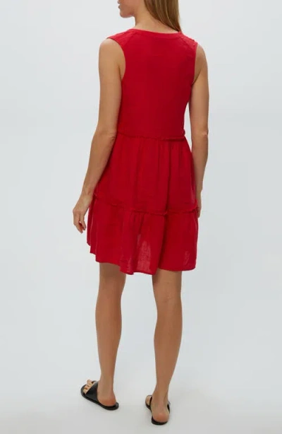 Michael Stars Sandra Sleeveless Tiered Dress In Red