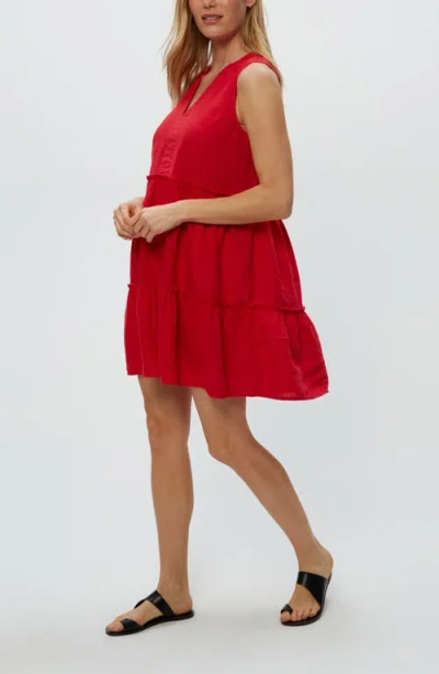 Michael Stars Sandra Sleeveless Tiered Dress In Red