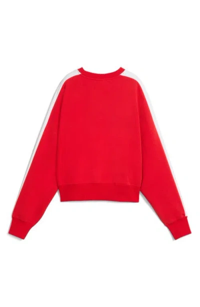 Puma T7 Oversize Crewneck Sweatshirt In Red