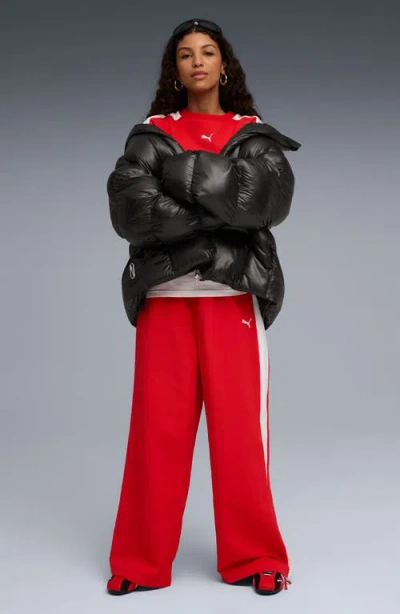 Puma T7 Oversize Crewneck Sweatshirt In Red